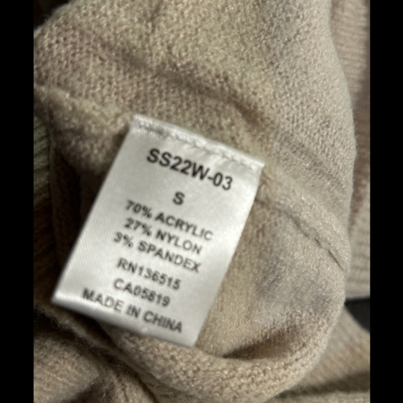 Stitches & Stripes Shireen Ribbed Off Shoulder Pullover Sweater Beige Size S - Picture 13 of 15